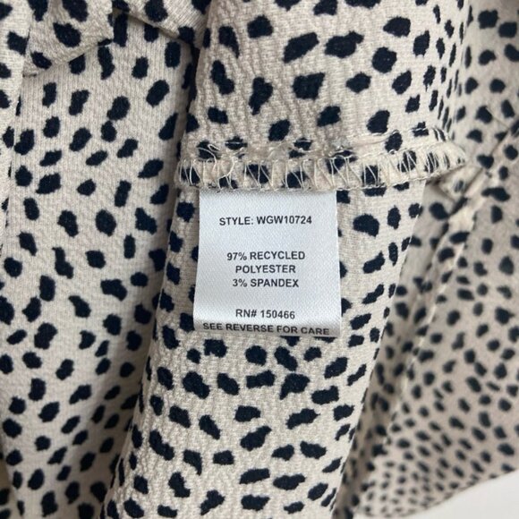 41 Hawthorn Morey Blouse Top Sz M Animal Print Tan & Black 3/4 Sleeve Split Neck - Picture 4 of 5